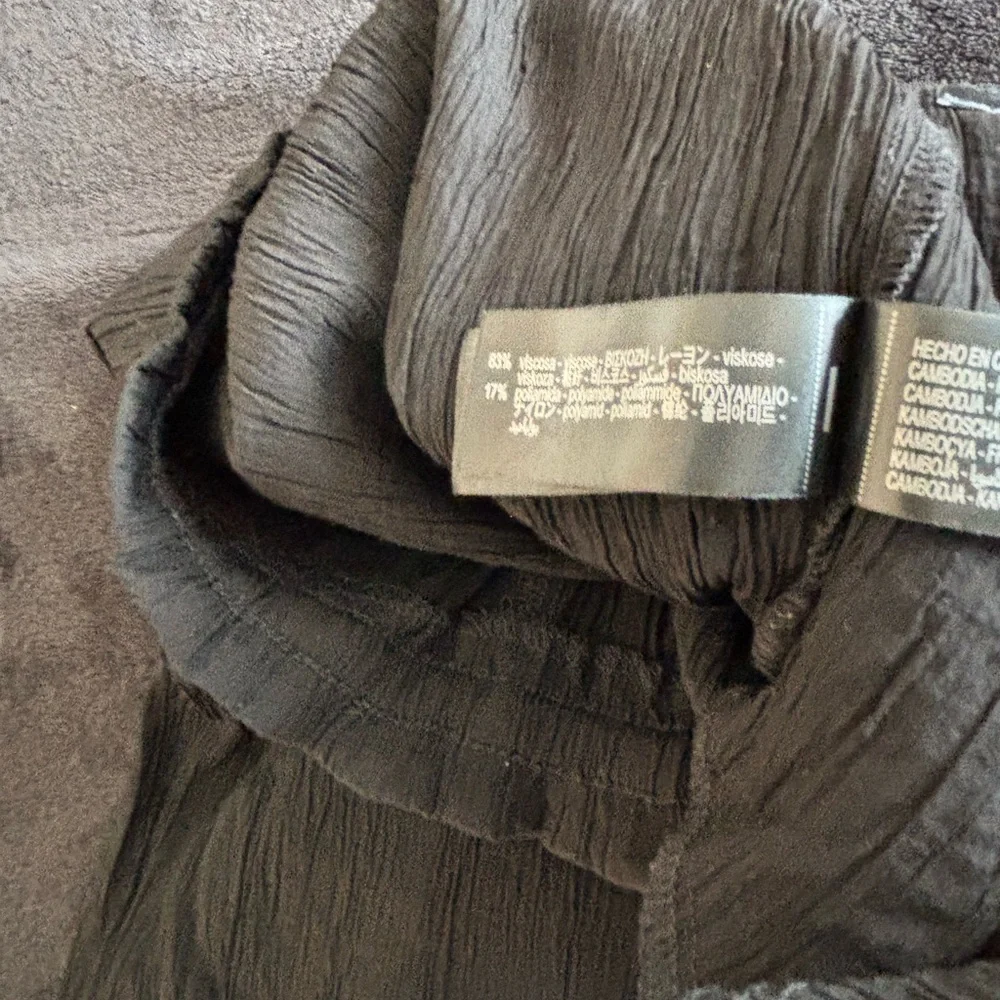 ZARA black textured pants with a drawstring - Picture 7 of 15